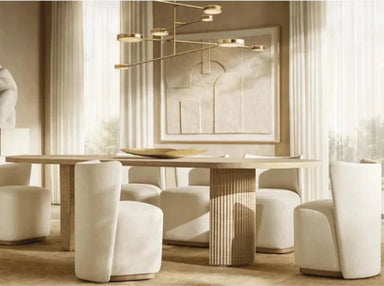 Luxury American Natural Stone Dining Table - Customizable for Villas, Clubs