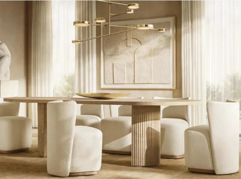 Luxury American Natural Stone Dining Table - Customizable for Villas, Clubs