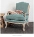 Elegant French Rattan Wicker Back Leisure Chair, Solid Oak Wood Frame