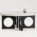 Elegant Modern Luxury Solid Oak Dual-Tier Round Coffee Table for Living Rooms