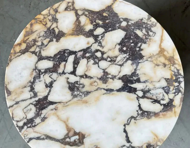 Tostone Calacatta Viola Marble Round Side Table for Living Rooms