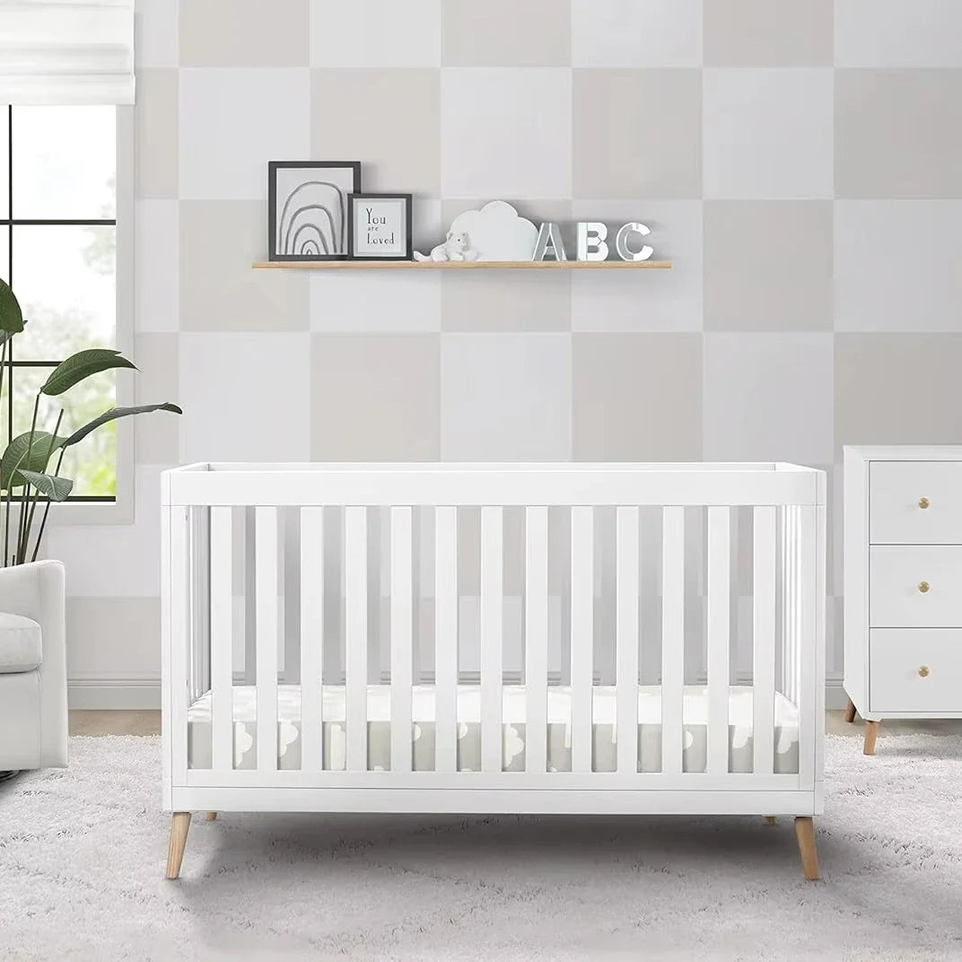 Versatile 5-in-1 Convertible Baby Crib: Adjustable Height, Toddler, Da ...