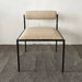 Modern Metal Frame Dining Chair, Pewter Texture Linen Upholstered Seat