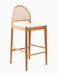 Elegant Nordic Arch Bar Stool: Woven Rattan, Solid Oak, Padded Comfort