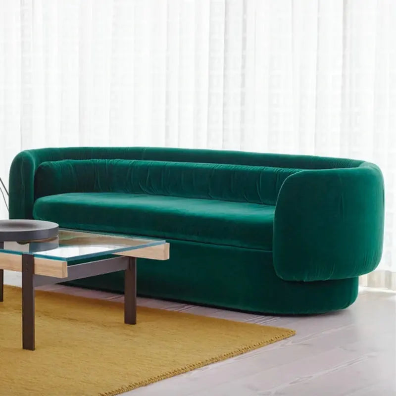 Modern Luxury Crushed Velvet Curved Floor Sofa, Italian Style Living Room Couch