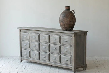 Scandinavian Rustic Recycled Pine Sideboard Cabinet with Multiple Drawers