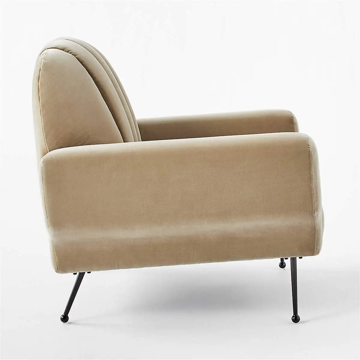 Elegant Channel Tufted Velvet Accent Chair, Modern Nordic Design Lounge Seating