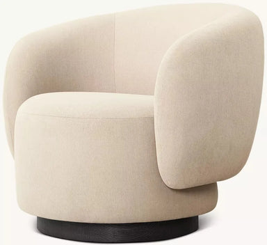 Luxury Handcrafted Classic Design Wood Frame Indoor Living Room Swivel Armchair