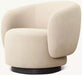 Luxury Handcrafted Classic Design Wood Frame Indoor Living Room Swivel Armchair