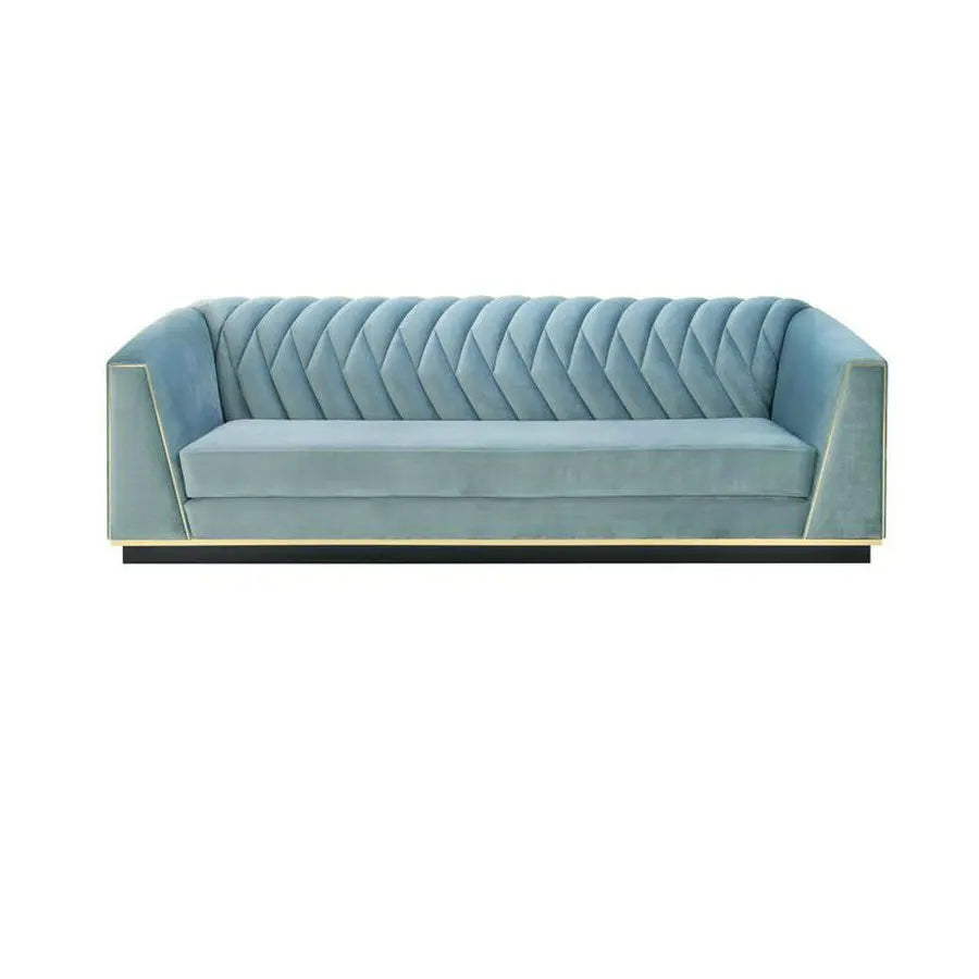 Luxury Curved Velvet 3-Seater Sofa for Modern Living Rooms