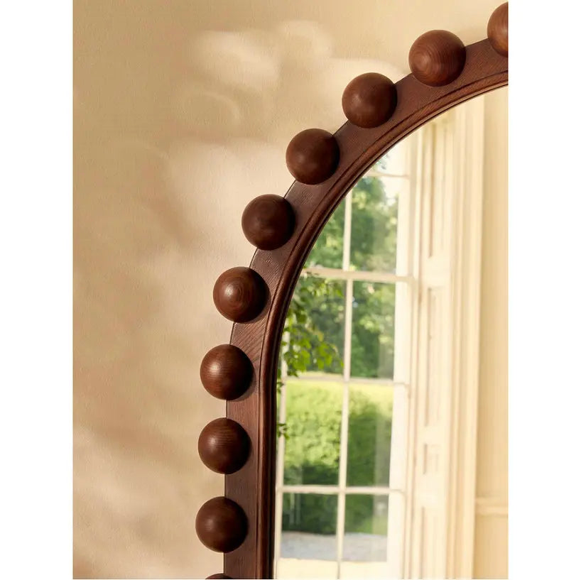 Elegant French Retro Wood Floor & Wall Mirror - Decorative Accent Mirror