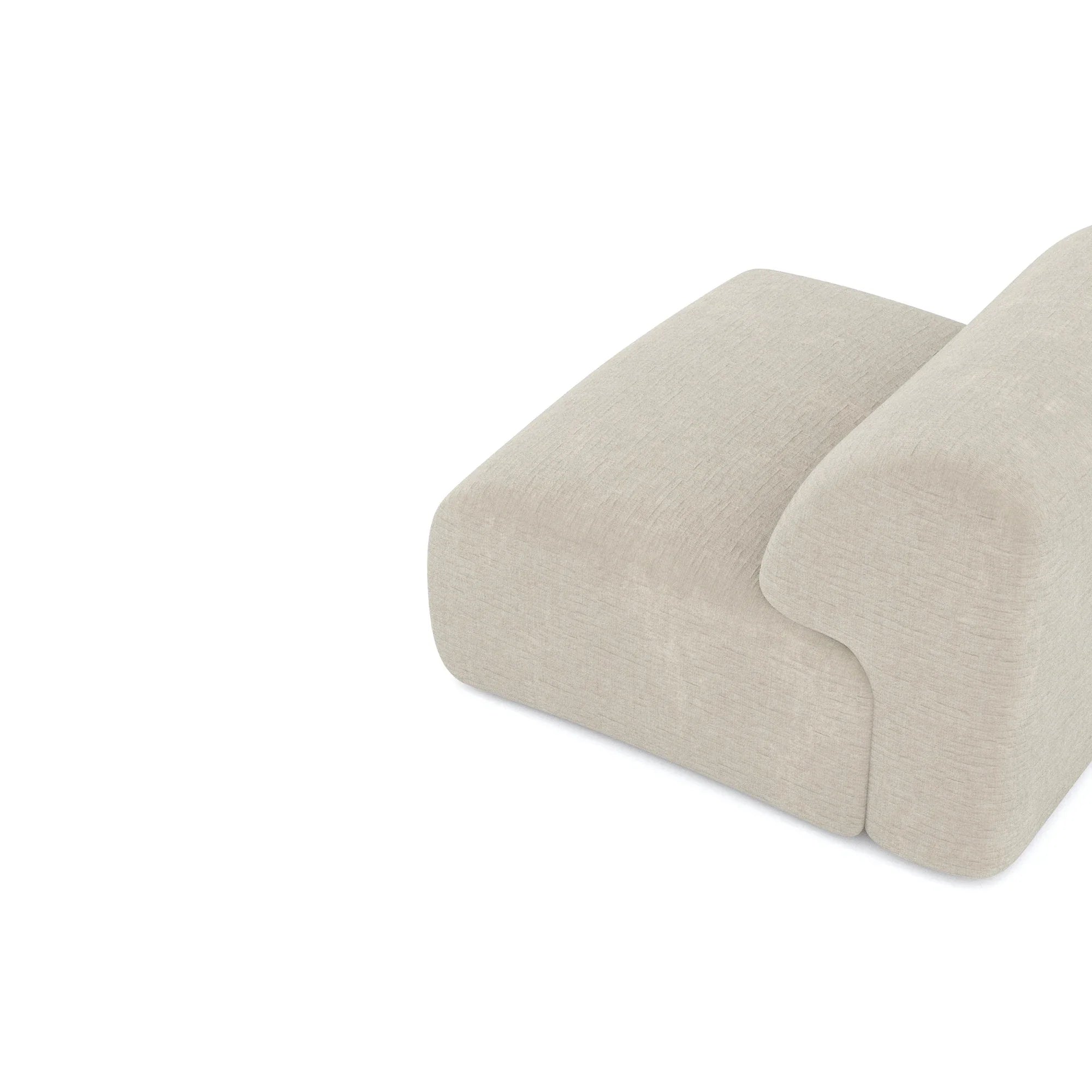 Modern Armless Accent Chair: Soft Fabric, Solid Wood for Living Room