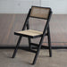 Elegant Black Foldable Wooden Rattan Dining Chair for Events, Home, Weddings