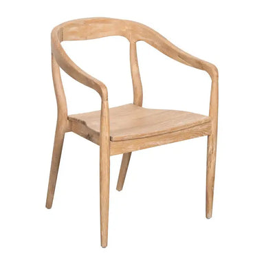 Elegant Nordic Solid Oak Wood Armchair, Handcrafted Bentwood Dining & Event Chair
