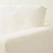 Chic Slim Arm Sleeper Sofa, White Linen Upholstery, Solid Wood Base
