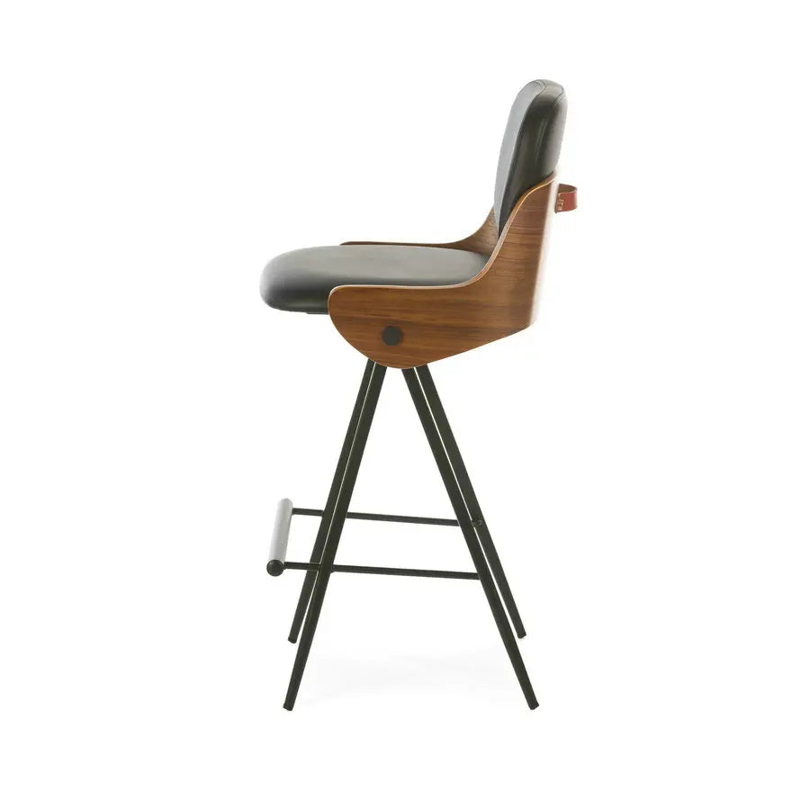 Modern Velvet Upholstered Metal Industrial Bar Stool for Kitchen