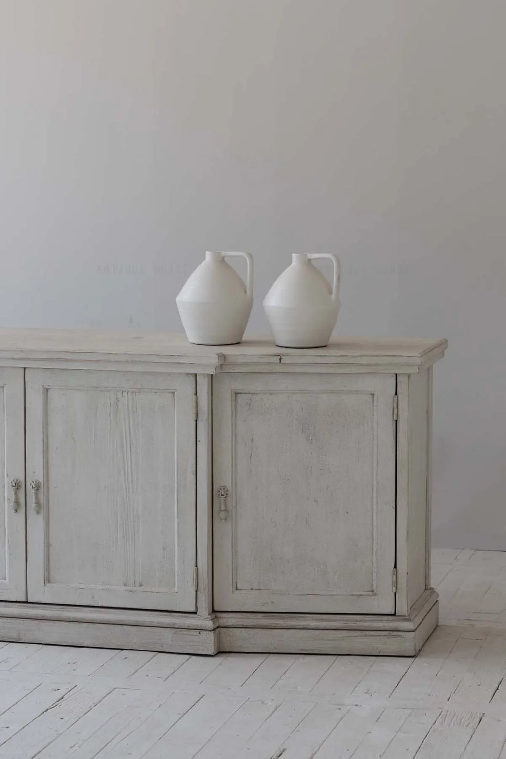 Wabi-sabi Recycled Pine Sideboard Cabinet: Rustic Minimalist Living Room Storage