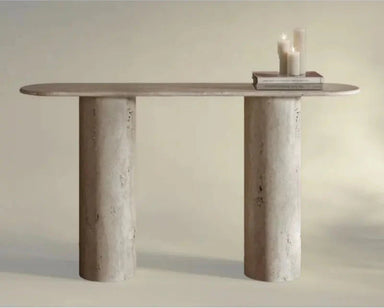 Luxurious Natural Travertine Entryway Console Table for Modern Living Spaces