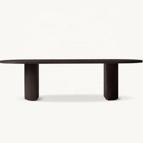 High-End American Solid Wood Dining Table and Chairs Set
