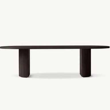 High-End American Solid Wood Dining Table and Chairs Set