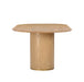 Elegant Oval Oak Wood Dining Table with Cylinder Legs, Modern 8-Seater