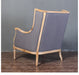 Charming French Country Linen & Solid Oak Wood Antique Accent Chair