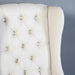 Luxurious French Wingback Linen Tufted Dining Chair, Solid Oak Frame