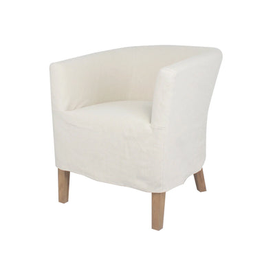 Elegant French Style Linen Dining Chair with Removable Cover, Solid Wood Frame