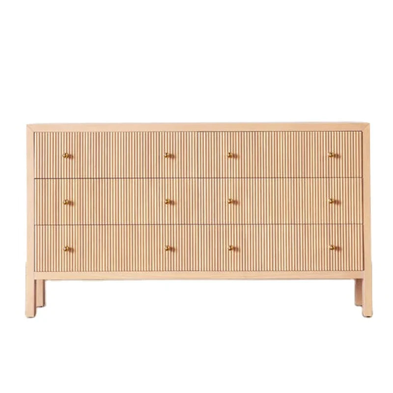 Modern Oak Wood Sideboard Storage Cabinet Dresser for Living Room & Bedroom