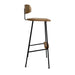 Modern Industrial Oak & Metal Counter Stool - High Bar Chair for Kitchen