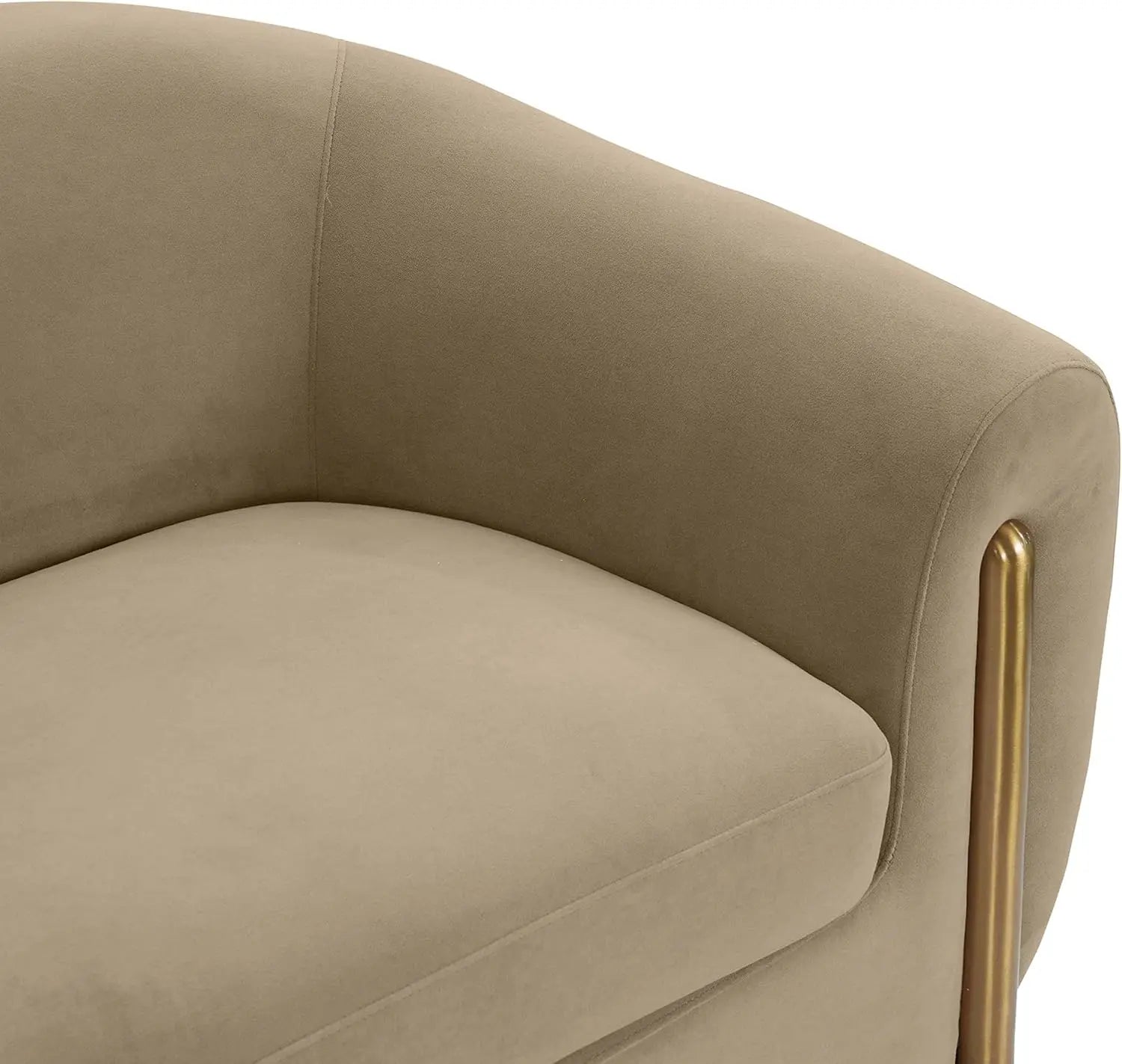 Luxurious Brown Velvet Sofa, Modern Upholstery Design, Comfortable Living Room Couch