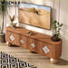 Modern Wooden TV Console Cabinet with Four Doors for Living Room Media Console