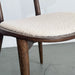 Contemporary Solid Oak Walnut Finish Dining Chair with Plush Boucle Upholstery