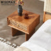 Exquisite Ash Wood Rattan Nightstand Modern Design Luxury Bedroom Side Table