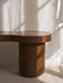 Elegant Nordic Fluted Oak Bench with Waved Top for Hallway Living Room
