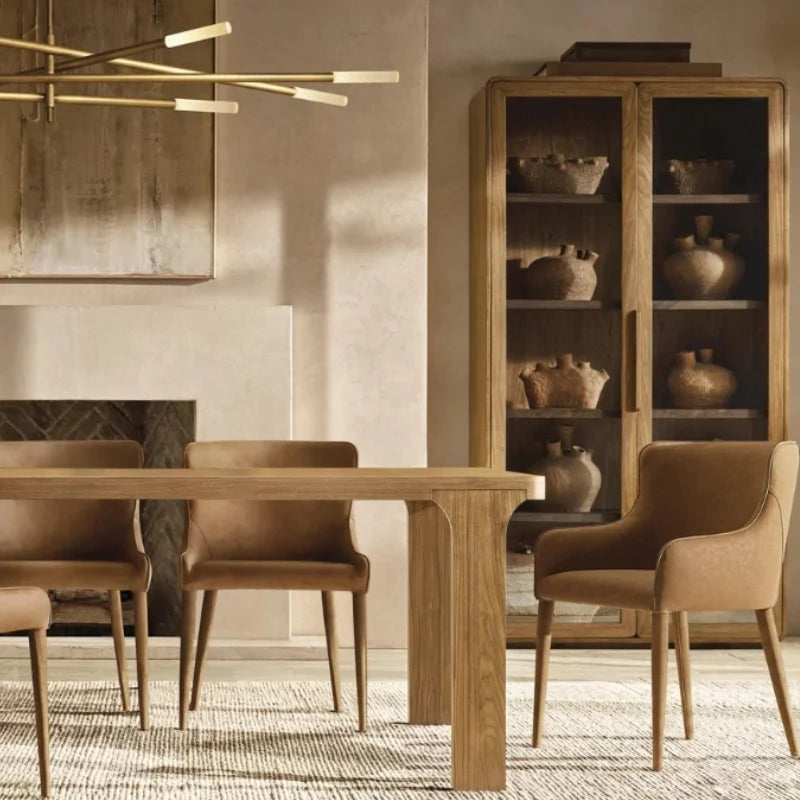 Elegant American Solid Wood Dining Set - Customizable for Home, Hotel, Restaurant Villa.