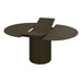 Stylish Fluted Oak Veneer Round Extendable Modern Wood Dining Table