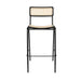 Modern Black Metal Rattan Bar Stool for Restaurant Cafe Club Home Bar Seating