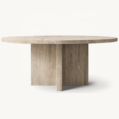 Elegant Solid Oak Round Dining Table for Luxury Homes and Commercial Spaces