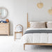 Wabi-Sabi Oak Queen Bed: Modern Geometric Design, Classic Vintage Bedroom Furniture