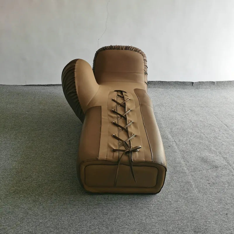 Modern Luxury Hand Bone Shape Daybed Sofa, Faux Leather Lounge Chair