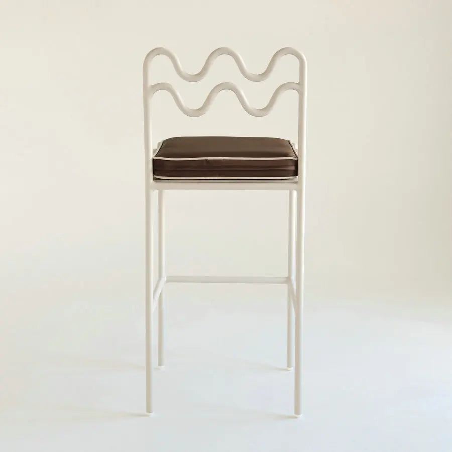 Elegant Mid-Century Modern Metal Wave Bar Stool for Kitchen & Bar