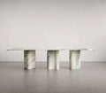 Elegant Natural Red Marble Oval Console Table, Durable Stone Furniture for Entryway