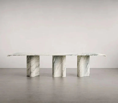 Elegant Natural Red Marble Oval Console Table, Durable Stone Furniture for Entryway