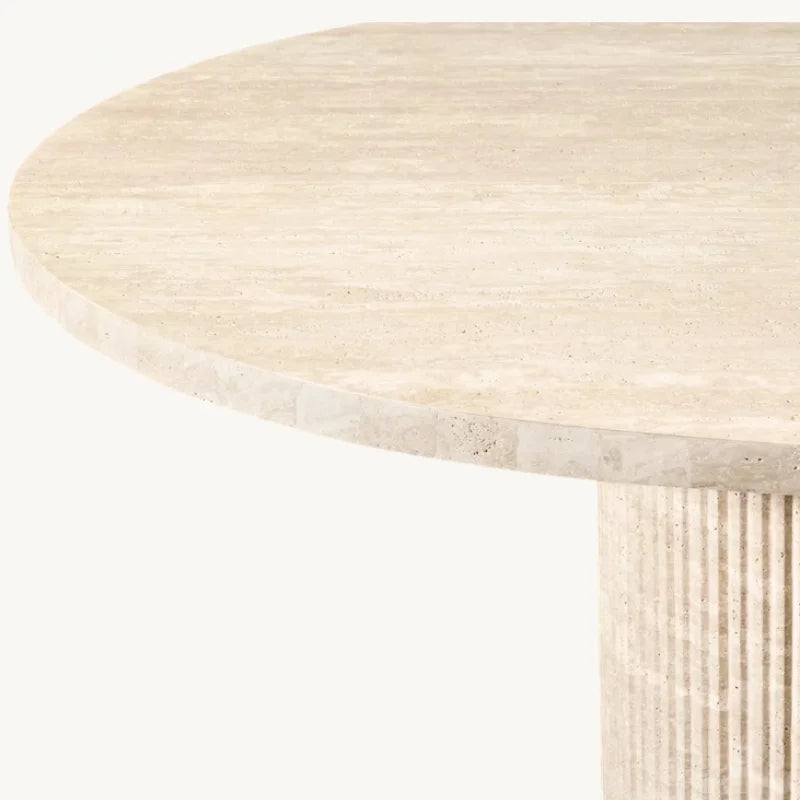 Luxury Round Cave Stone Dining Table | Custom Sizes for Villas, Hotels, Restaurants