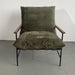 Luxurious Leathaire Wrought Iron Armchair, Solid Oak Handrails, Modern Living Room Comfort