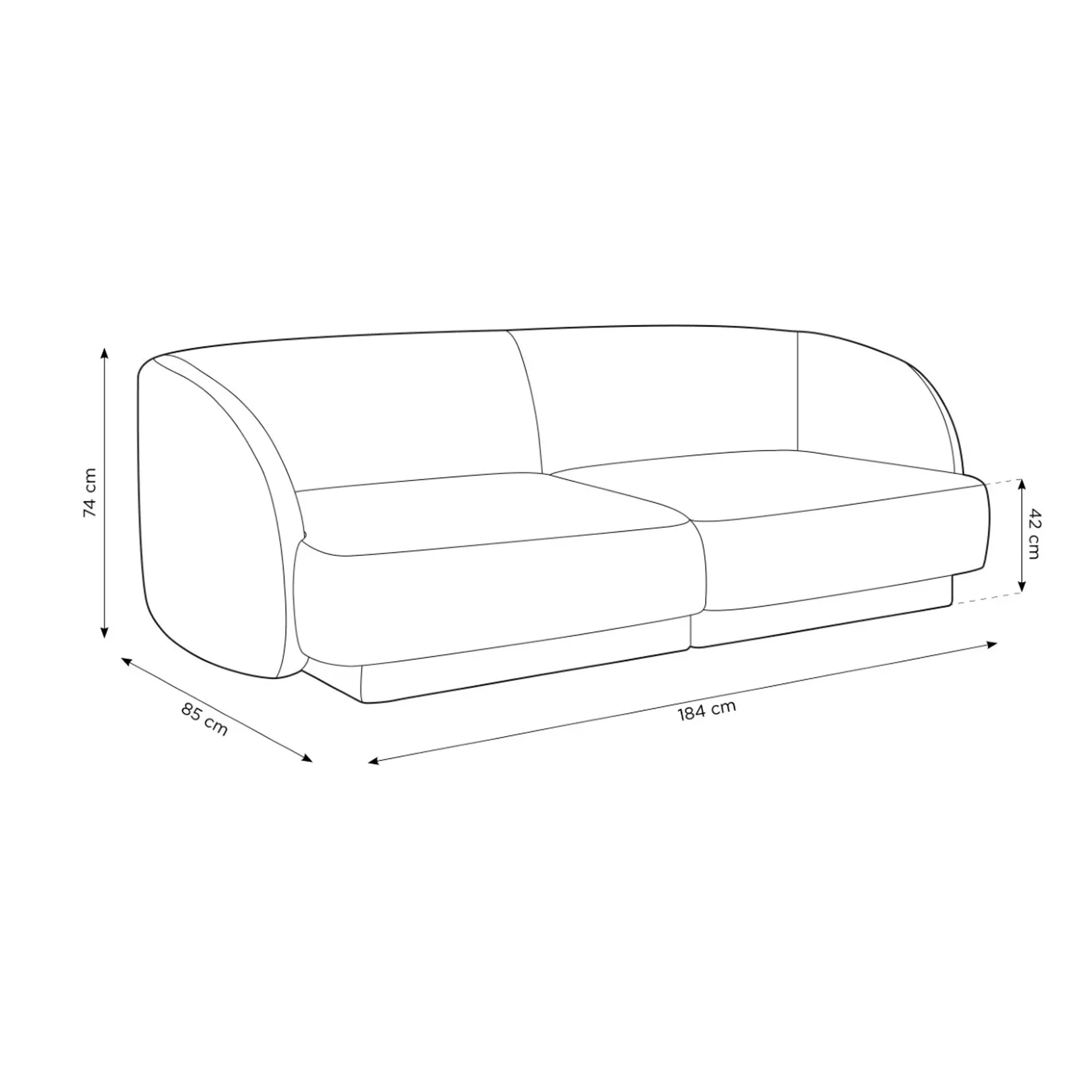 Modern 3-Seater White Fabric Sofa Couch, Plush Living Room Furniture