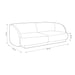 Modern 3-Seater White Fabric Sofa Couch, Plush Living Room Furniture