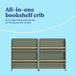 Versatile 4-in-1 Convertible Nursery Crib with Storage Drawer, Toddler Bed, Daybed, Bookshelves