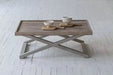 French Country Rustic Recycled Pine Coffee Table, Hand-Painted Dual Tone, Vintage Design